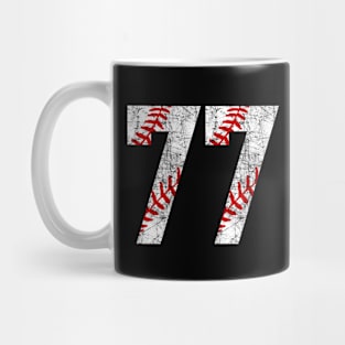 Vintage #77 Baseball Laces Baseball Mom Jersey Love Baseball Mug